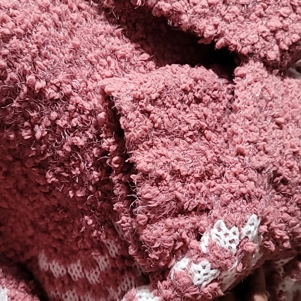 SONOMA XXL Mauve Cowlneck Long Sleeve Fair Isle Sherpa Comfy Cozy Sweater Top - Picture 6 of 13